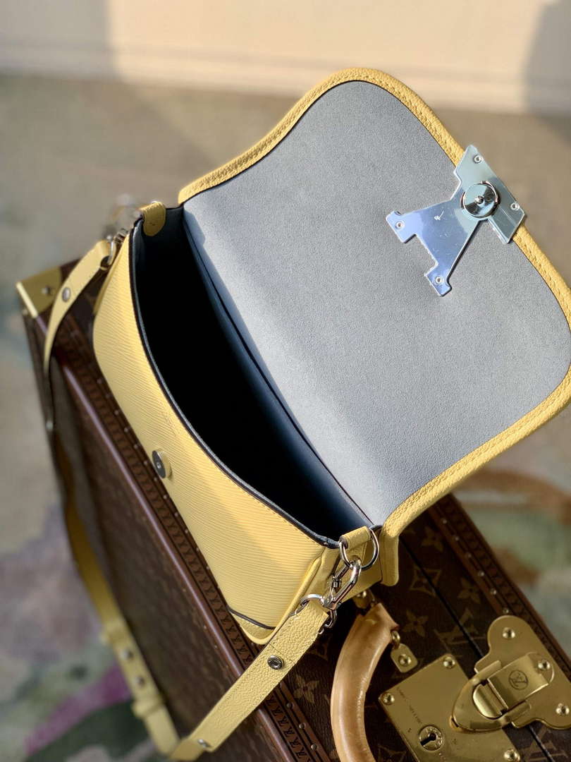 LV M22618 Louis Vuitton Buci Handbag Epi Leather Jaune Plume Yellow - Default Title - View 9