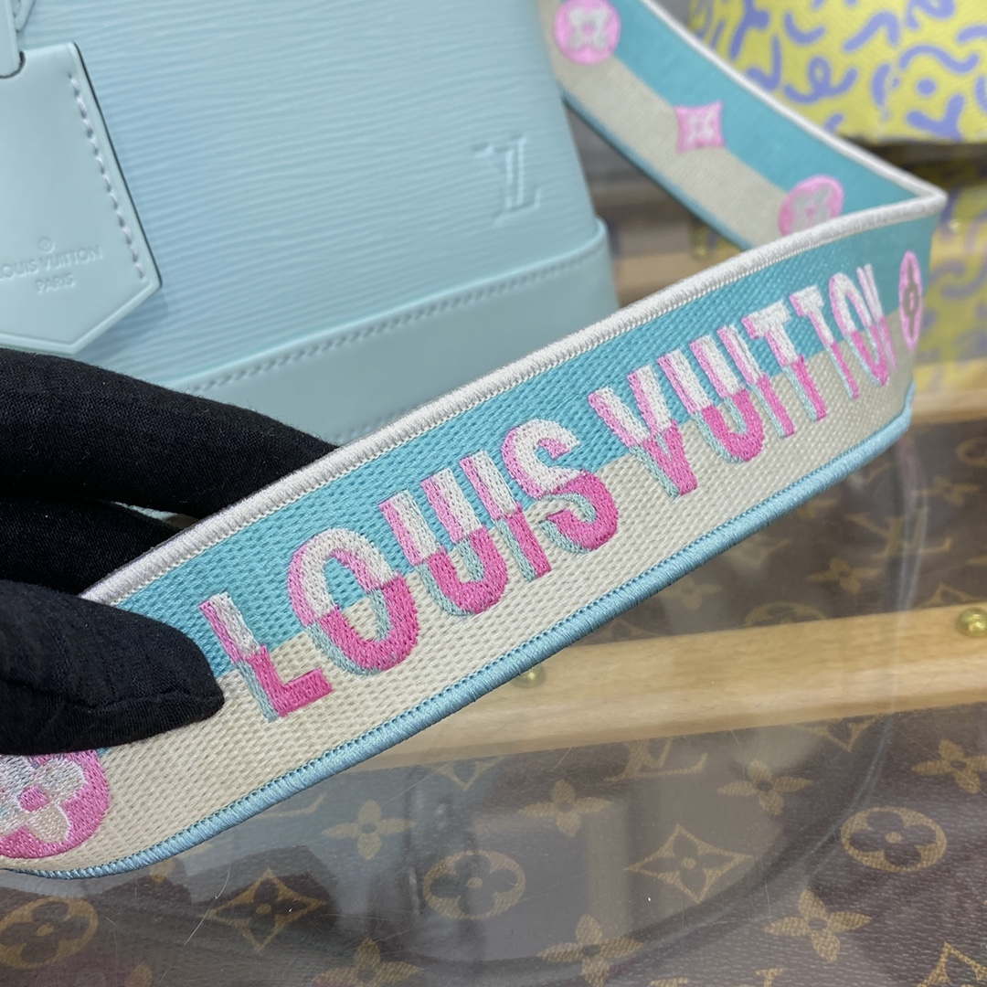 LV M22619 Louis Vuitton Alma BB Epi Handbag Light Blue