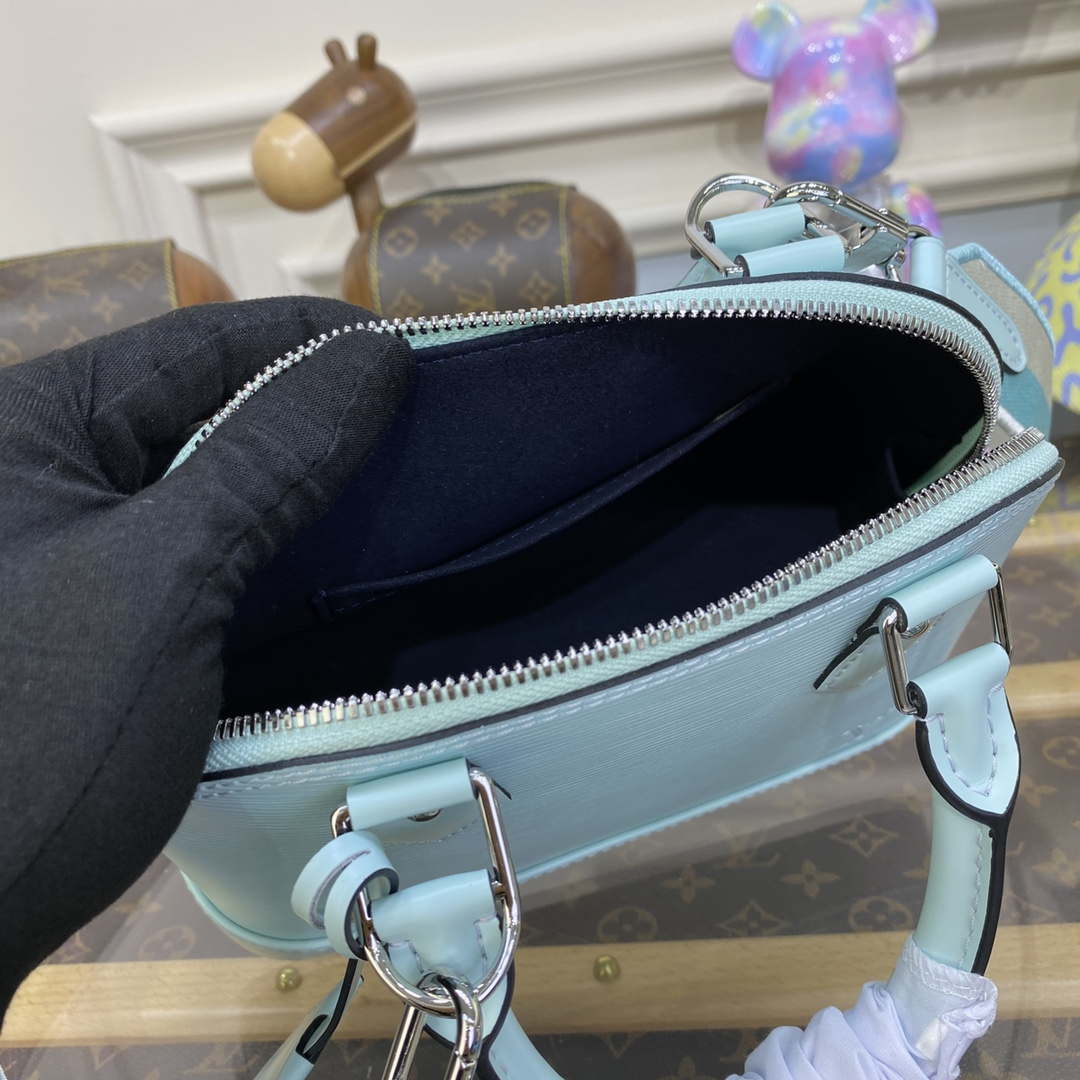 LV M22619 Louis Vuitton Alma BB Epi Handbag Light Blue - Default Title - View 9