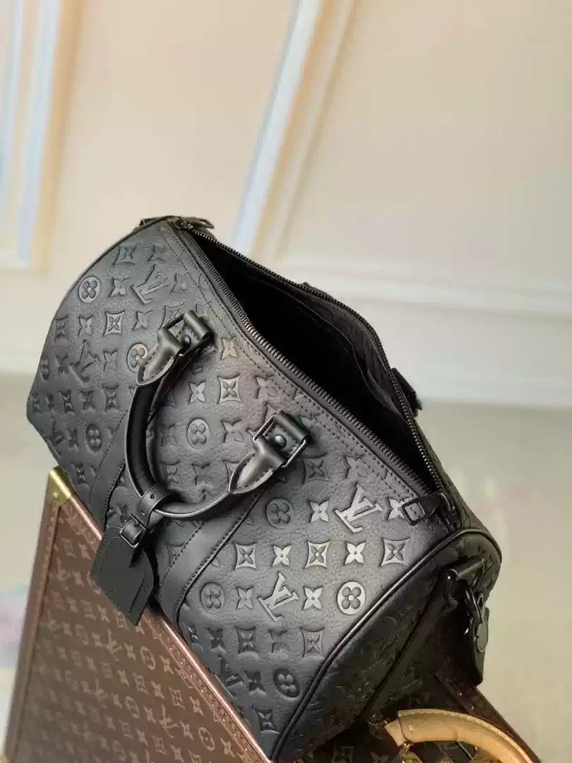 LV M22765 Louis Vuitton Keepall Bandouliere 35 Monogram Taurillon Black