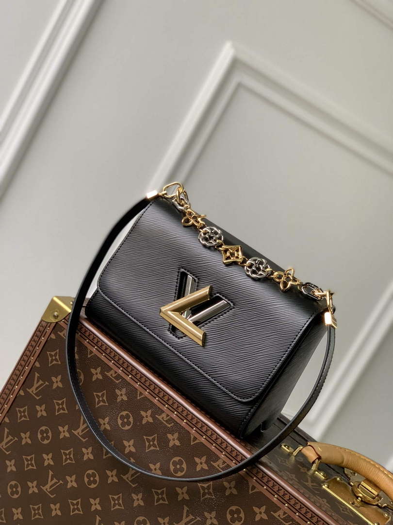 LV M22773 Louis Vuitton Twist MM Handbag Black - Default Title - View 1