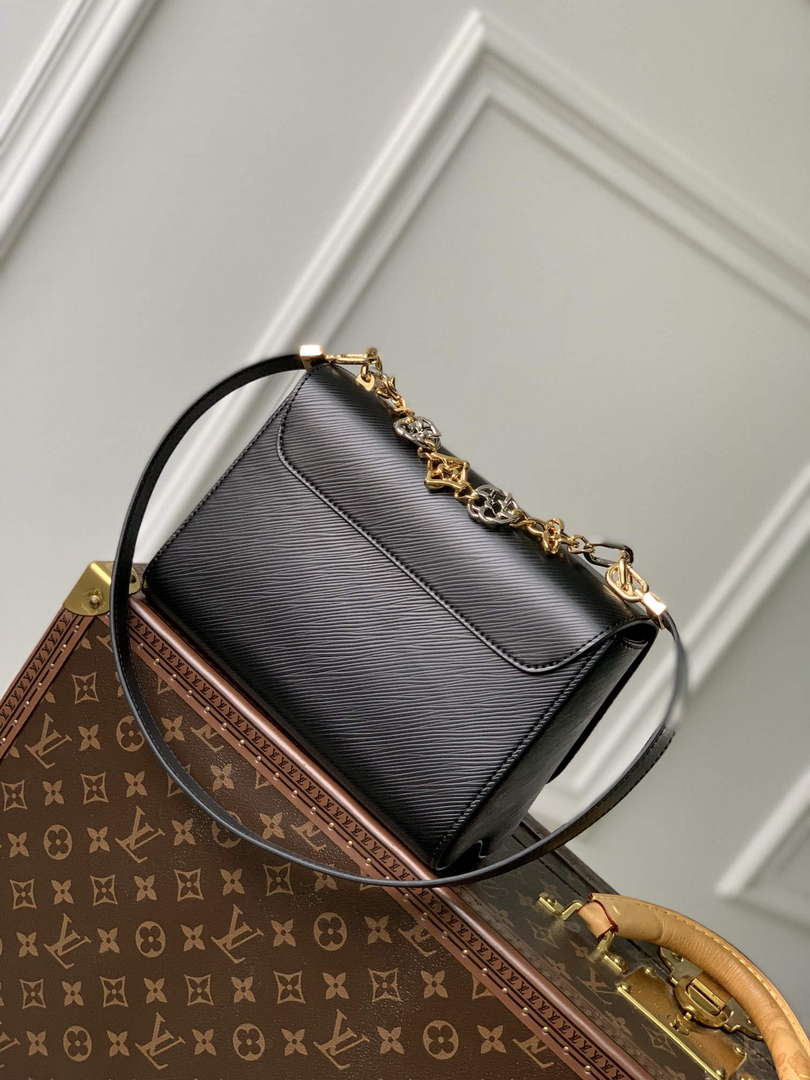 LV M22773 Louis Vuitton Twist MM Handbag Black - Default Title - View 3
