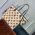 LV M22838 Louis Vuitton Neverfull MM Tote Bag Black - Default Title - View 1