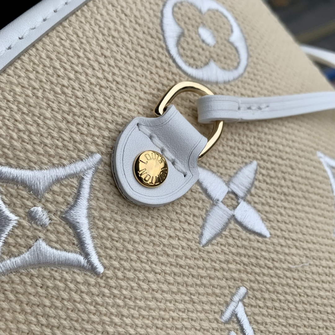LV M22839 Louis Vuitton Neverfull MM Tote Bag White - Default Title - View 4