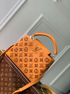 LV M22863 Louis Vuitton Capucines BB Handbag Saffron Yellow - Default Title - View 1