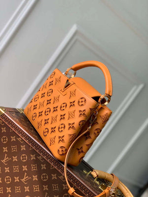 LV M22863 Louis Vuitton Capucines BB Handbag Saffron Yellow - Default Title - View 3