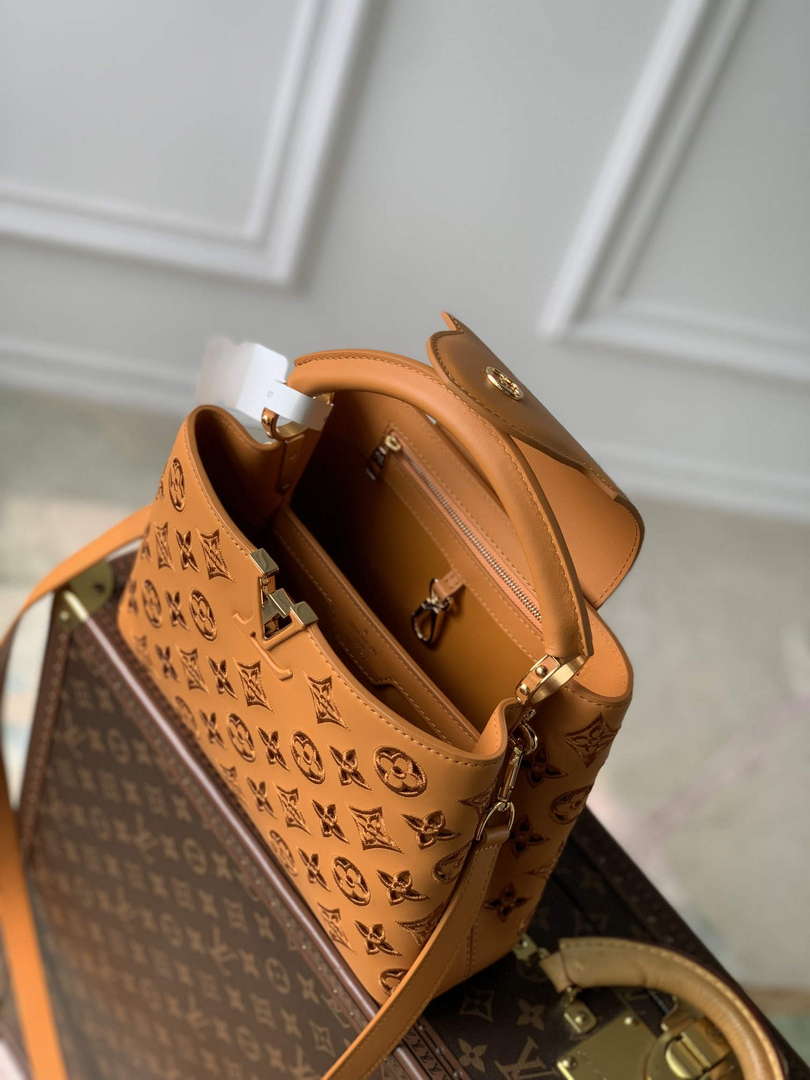 LV M22863 Louis Vuitton Capucines BB Handbag Saffron Yellow - Default Title - View 5