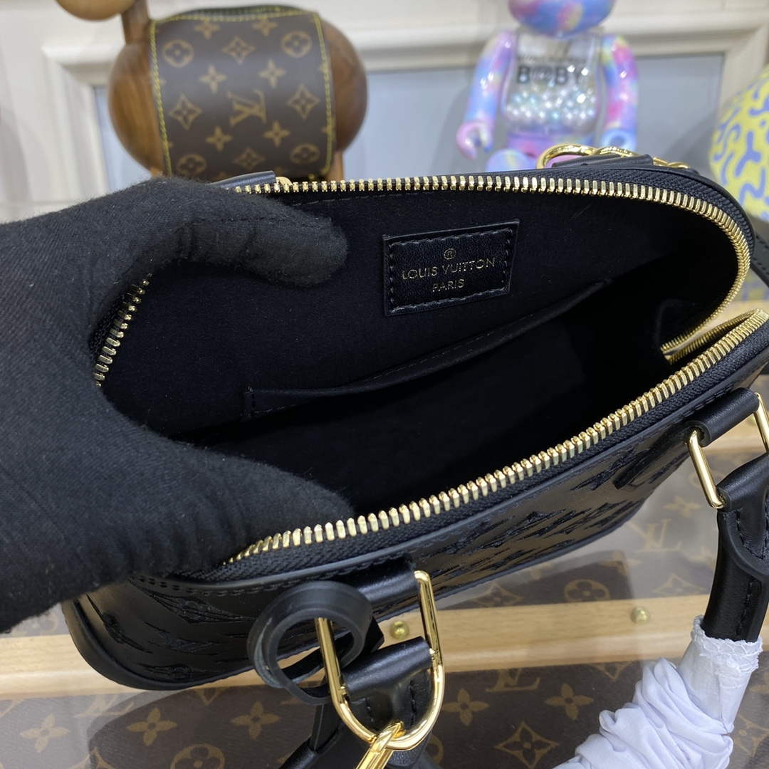 LV M22878 Louis Vuitton Alma BB Handbag Black - Default Title - View 9