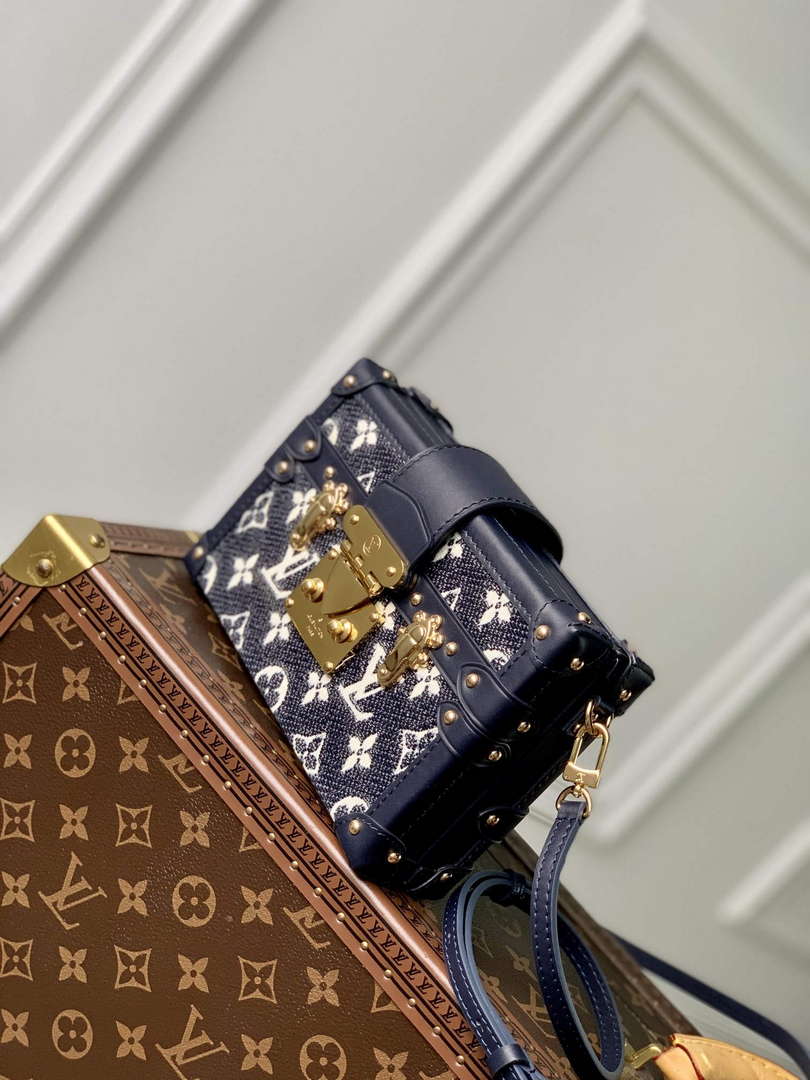 LV M22882 Louis Vuitton Petite Malle Handbag Blue - Default Title - View 3