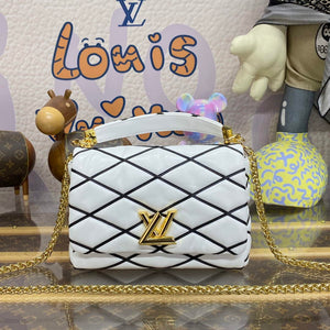 LV M22890 Louis Vuitton GO-14 MM Bag White/Black - Default Title - View 1