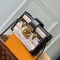 LV M22895 Louis Vuitton Petite Malle Handbag White/Black - Default Title - View 1