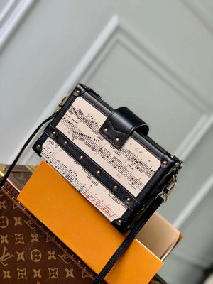 LV M22895 Louis Vuitton Petite Malle Handbag White/Black - Default Title - View 5