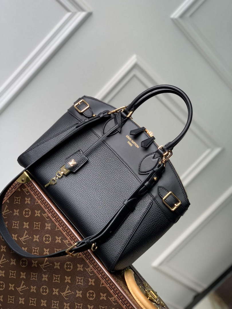 LV M22914 Louis Vuitton Lock It MM Bag Black - Default Title - View 1