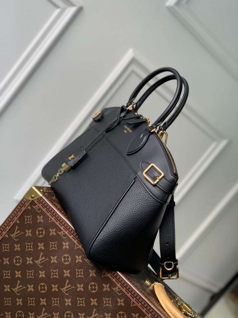 LV M22914 Louis Vuitton Lock It MM Bag Black - Default Title - View 3