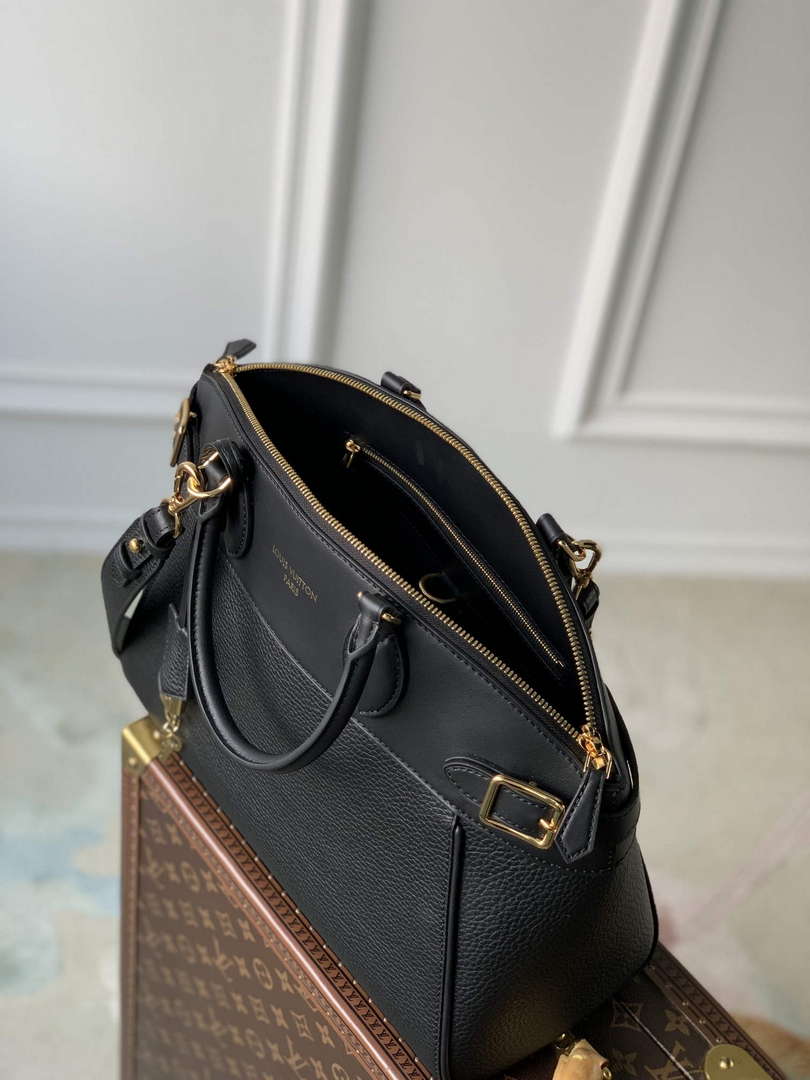 LV M22914 Louis Vuitton Lock It MM Bag Black - Default Title - View 9