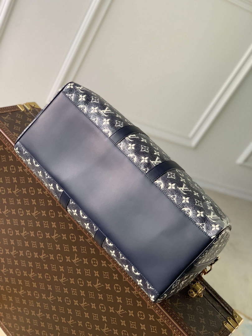 LV M22923 Louis Vuitton Keepall Bandouliere 45 Bag Blue - Default Title - View 3