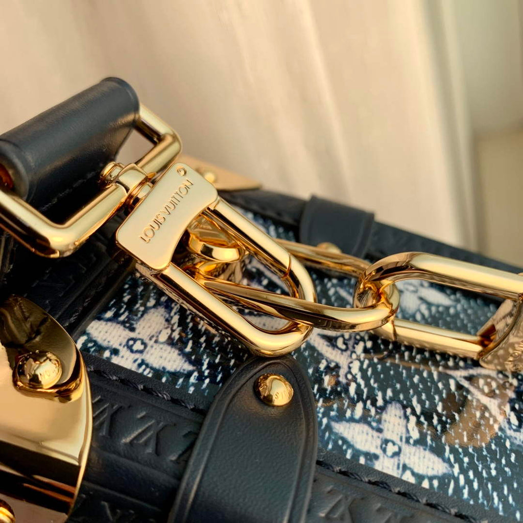 LV M22944 Louis Vuitton Side Trunk Handbag Blue