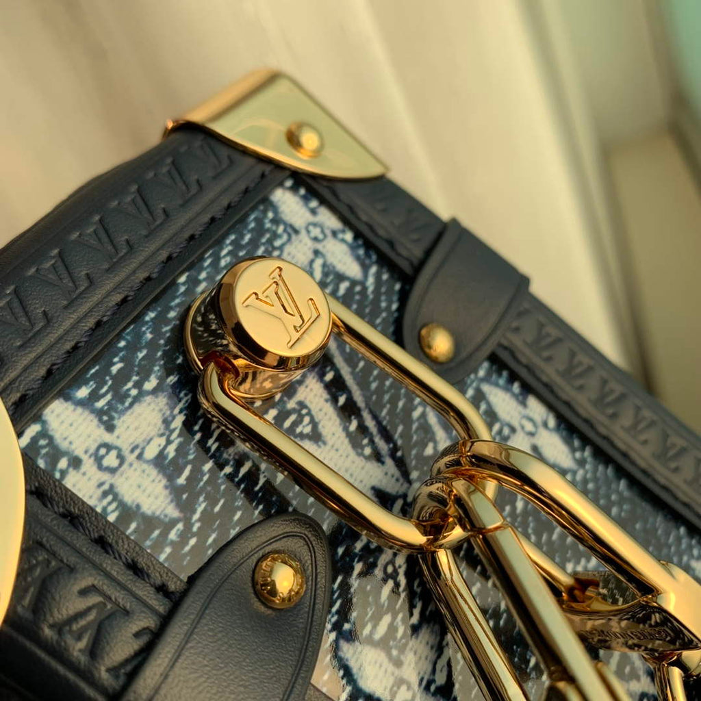 LV M22944 Louis Vuitton Side Trunk Handbag Blue