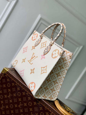 LV M22975 Louis Vuitton OnTheGo MM Tote Bag Beige - Default Title - View 3