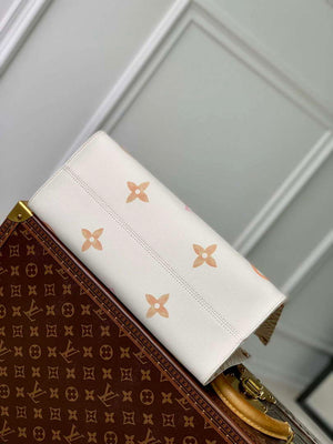 LV M22975 Louis Vuitton OnTheGo MM Tote Bag Beige - Default Title - View 4