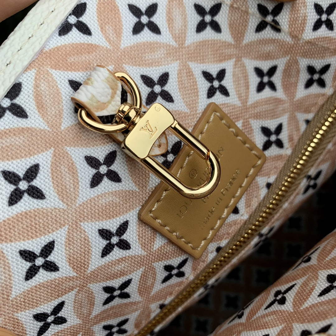 LV M22975 Louis Vuitton OnTheGo MM Tote Bag Beige - Default Title - View 7