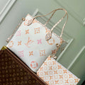 LV M22978 Louis Vuitton M22979 Neverfull MM Tote Bag Apricot - Default Title - View 1