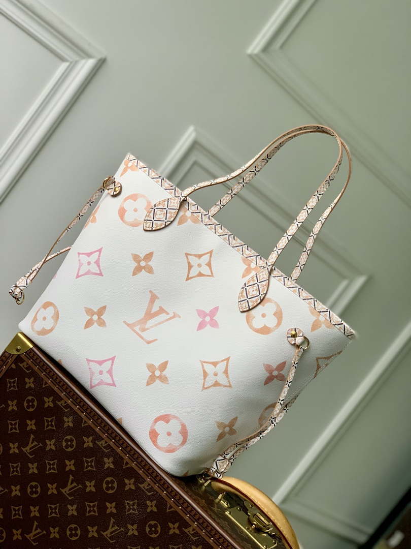 LV M22978 Louis Vuitton M22979 Neverfull MM Tote Bag Apricot - Default Title - View 3
