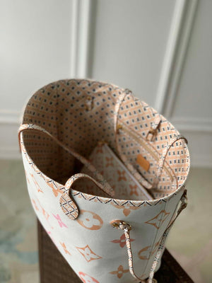 LV M22978 Louis Vuitton M22979 Neverfull MM Tote Bag Apricot - Default Title - View 8