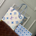 LV M22979 Louis Vuitton Neverfull MM Tote Bag Blue - Default Title - View 1