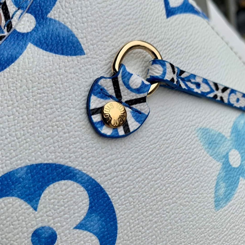LV M22979 Louis Vuitton Neverfull MM Tote Bag Blue