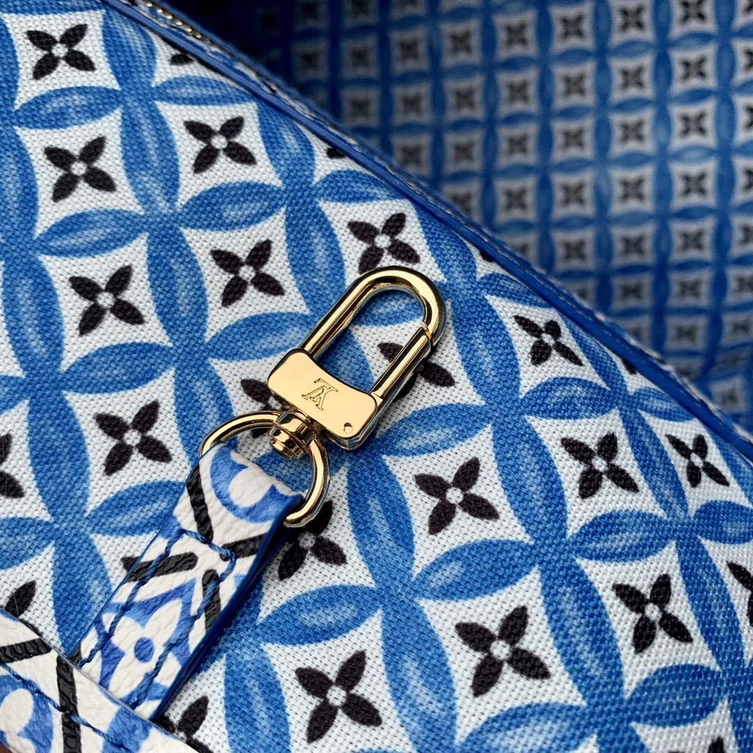 LV M22979 Louis Vuitton Neverfull MM Tote Bag Blue - Default Title - View 6