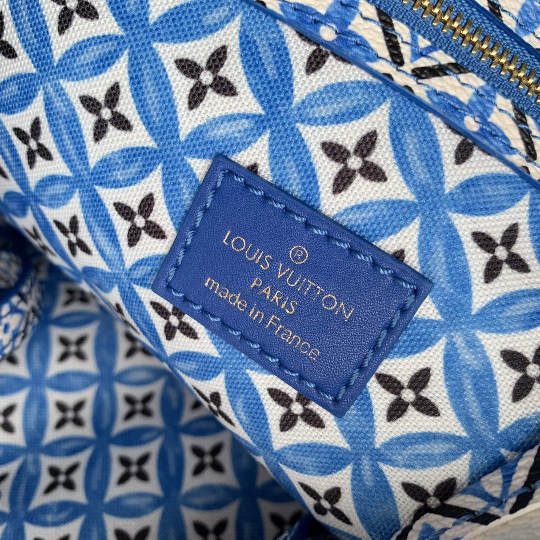 LV M22979 Louis Vuitton Neverfull MM Tote Bag Blue - Default Title - View 8