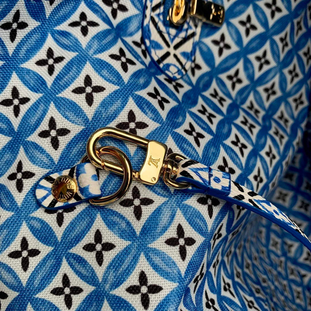 LV M22979 Louis Vuitton Neverfull MM Tote Bag Blue