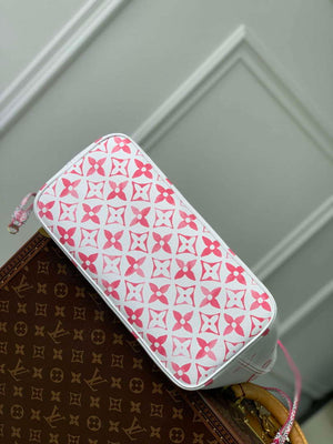 LV M22980 Louis Vuitton Neverfull MM Tote Bag Pink - Default Title - View 4
