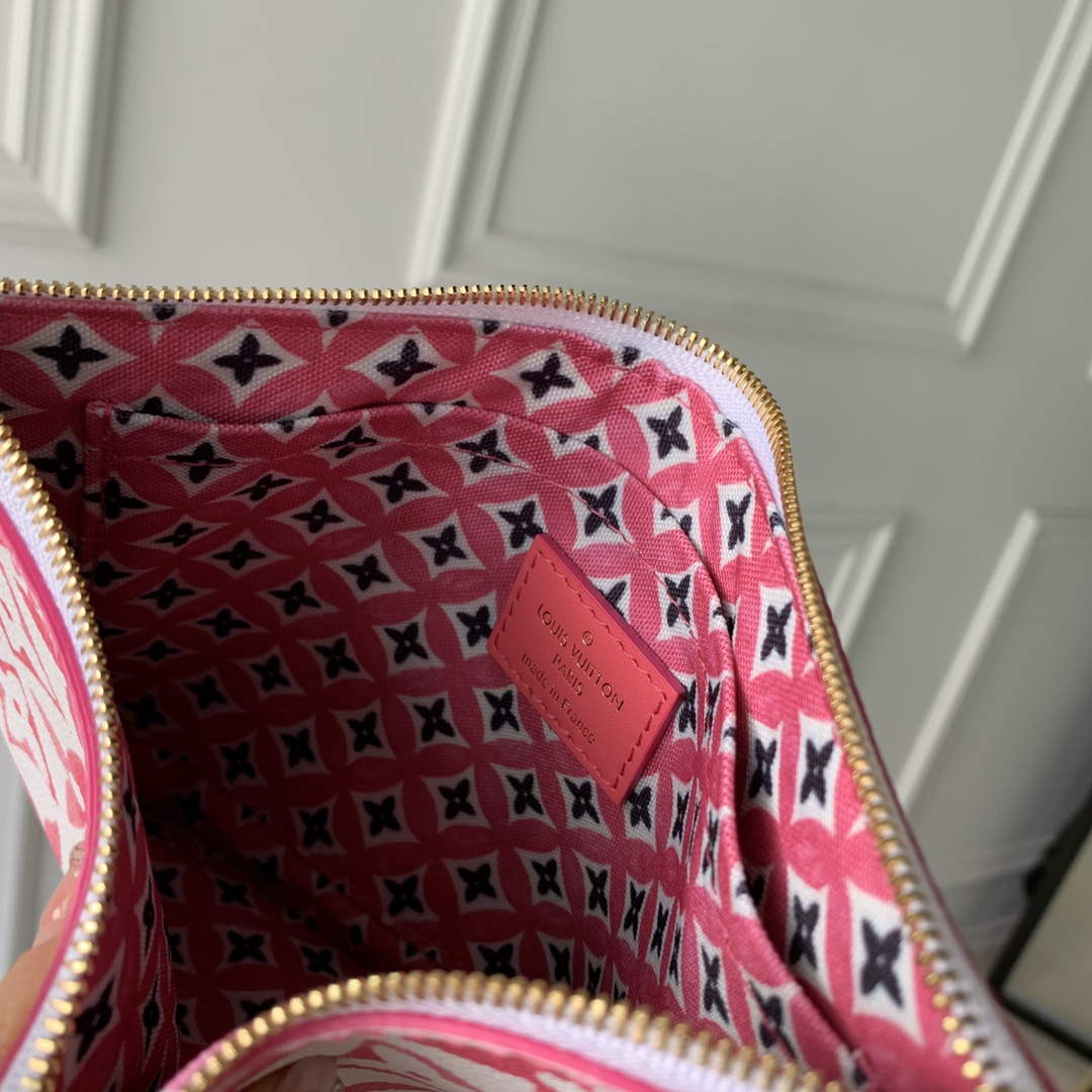 LV M22980 Louis Vuitton Neverfull MM Tote Bag Pink - Default Title - View 9