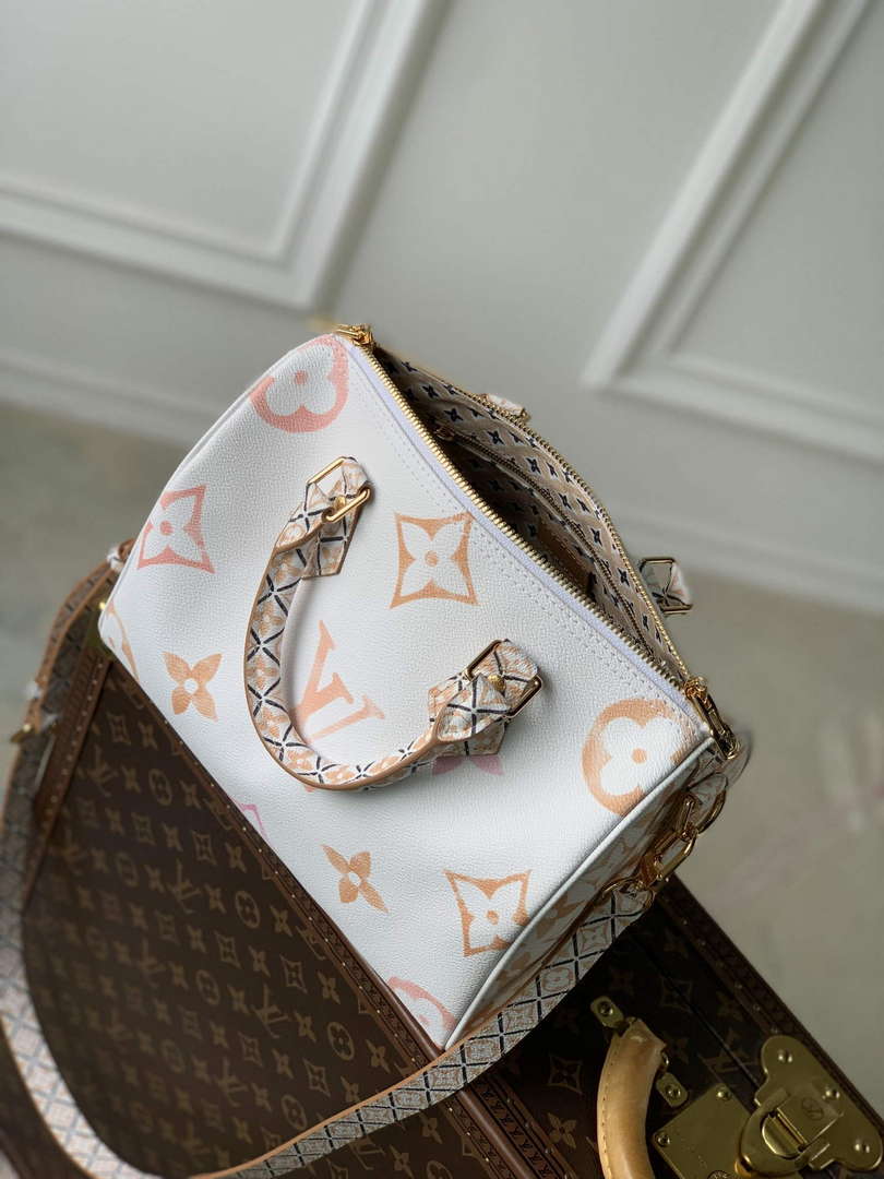 LV M22987 Louis Vuitton Speedy Bandouliere  25 Handbag Beige