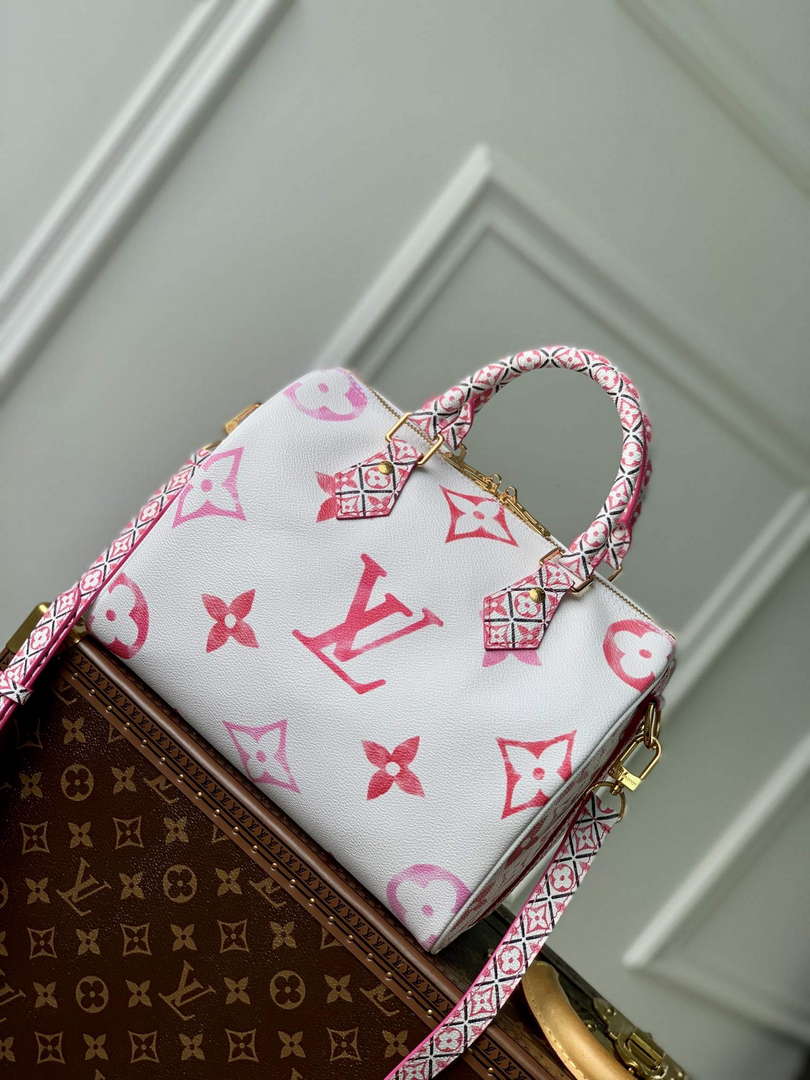 LV M23073 Louis Vuitton Speedy Bandouliere 25 Handbag Pink