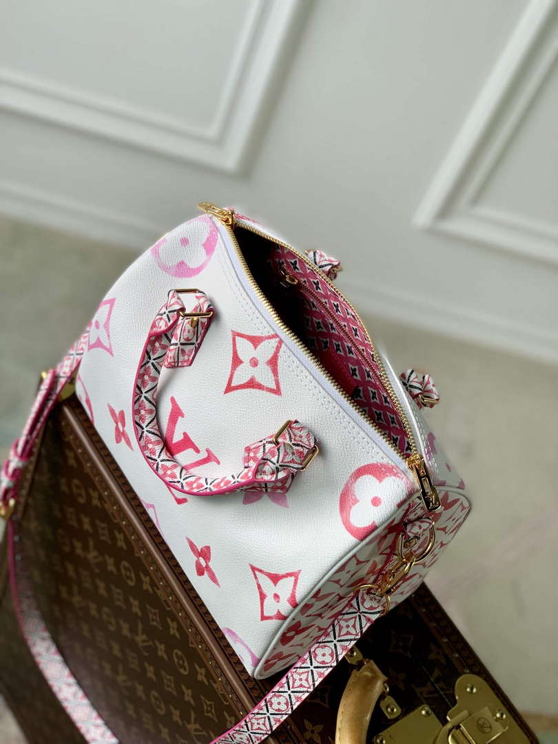 LV M23073 Louis Vuitton Speedy Bandouliere 25 Handbag Pink