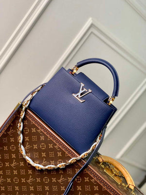 LV M23199 Louis Vuitton Capucines BB Handbag French Blue - Default Title - View 1