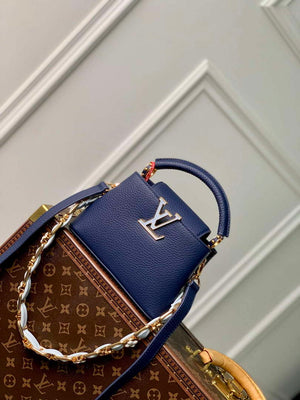 LV M23199 Louis Vuitton Capucines Mini Handbag French Blue - Default Title - View 1
