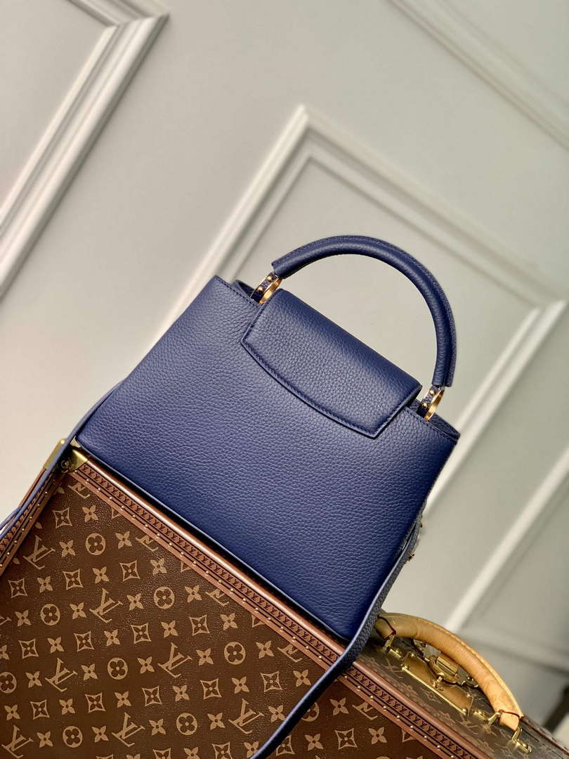LV M23199 Louis Vuitton Capucines MM Handbag French Blue - Default Title - View 3