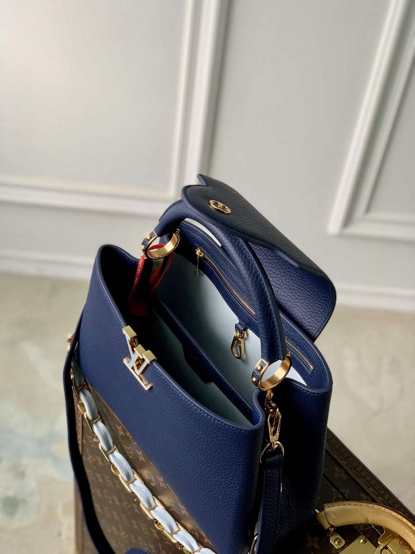 LV M23199 Louis Vuitton Capucines MM Handbag French Blue - Default Title - View 9