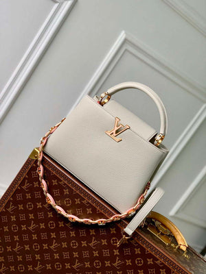 LV M23280 Louis Vuitton Capucines MM Handbag Ice Grey - Default Title - View 1
