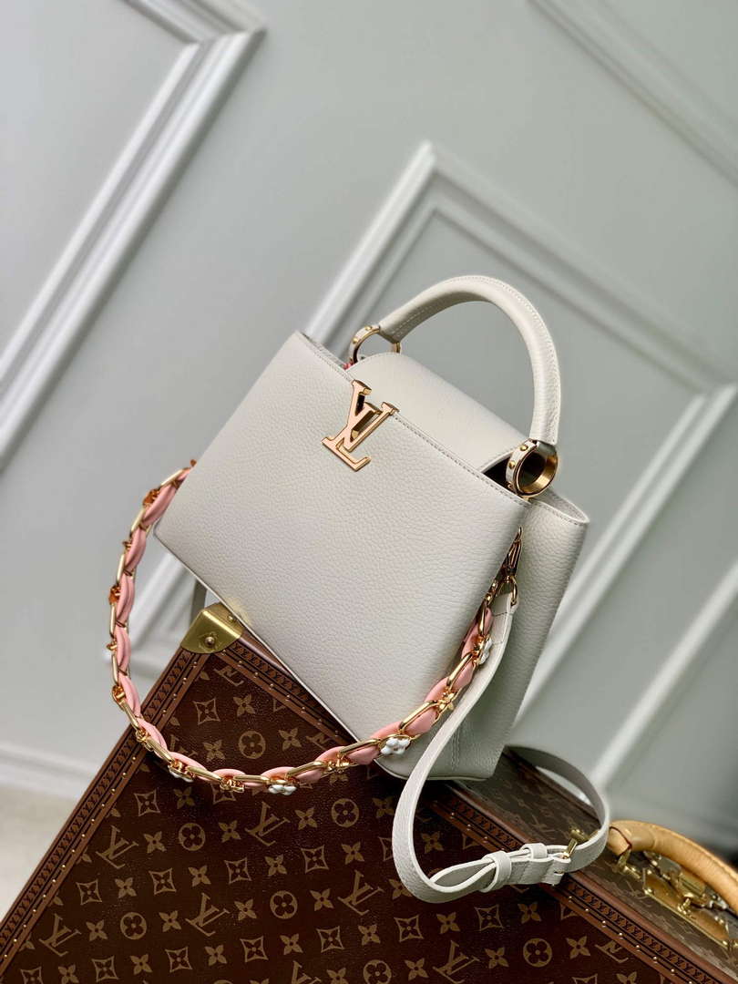 LV M23280 Louis Vuitton Capucines MM Handbag Ice Grey - Default Title - View 2