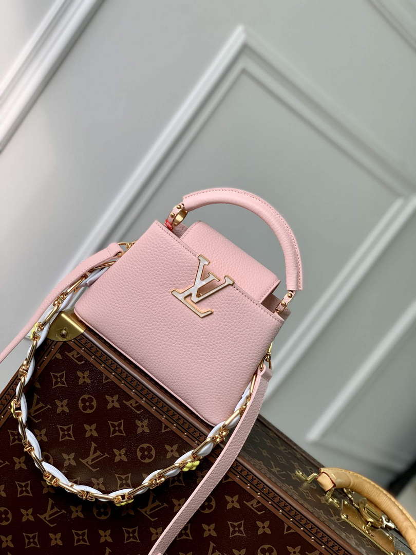 LV M23363 Louis Vuitton Capucines Mini Handbag Jasmine Pink - Default Title - View 1