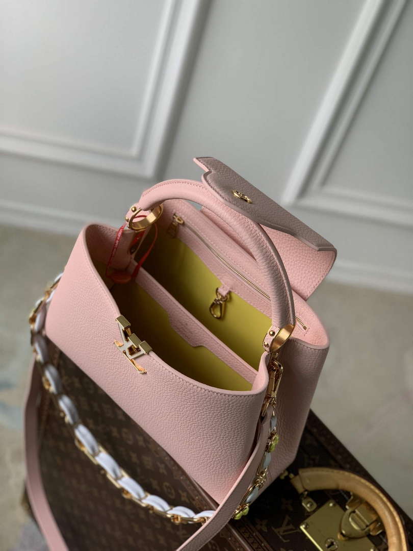 LV M23363 Louis Vuitton Capucines MM Handbag Jasmine Pink - Default Title - View 8