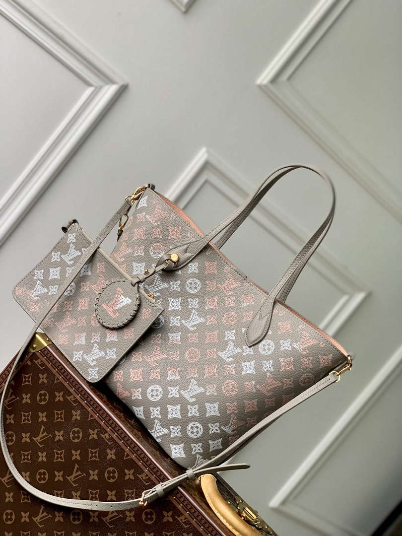 LV M23387 Louis Vuitton Blossom MM Tote Bag Gray - Default Title - View 1