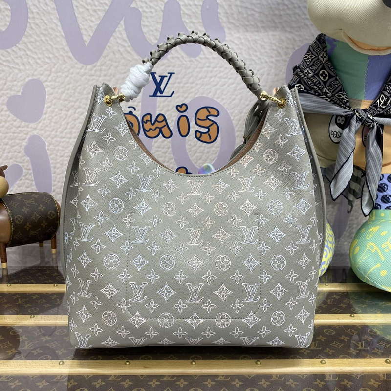 LV M23396 Louis Vuitton Carmel Hobo Bag Mahina Leather Gray - Default Title - View 2