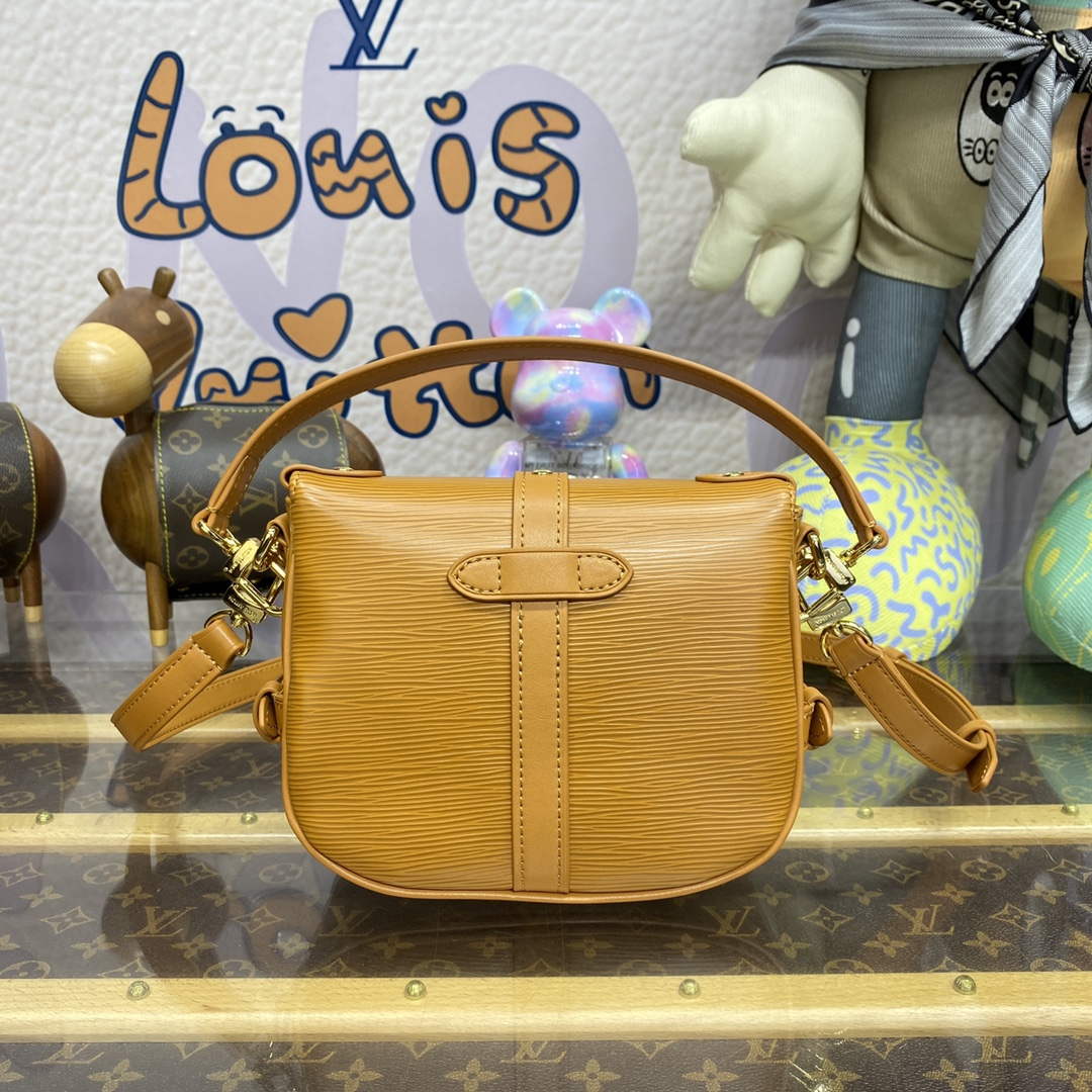 LV M23471 Louis Vuitton Saumur BB Saddle Bag Safran Brown - Default Title - View 2