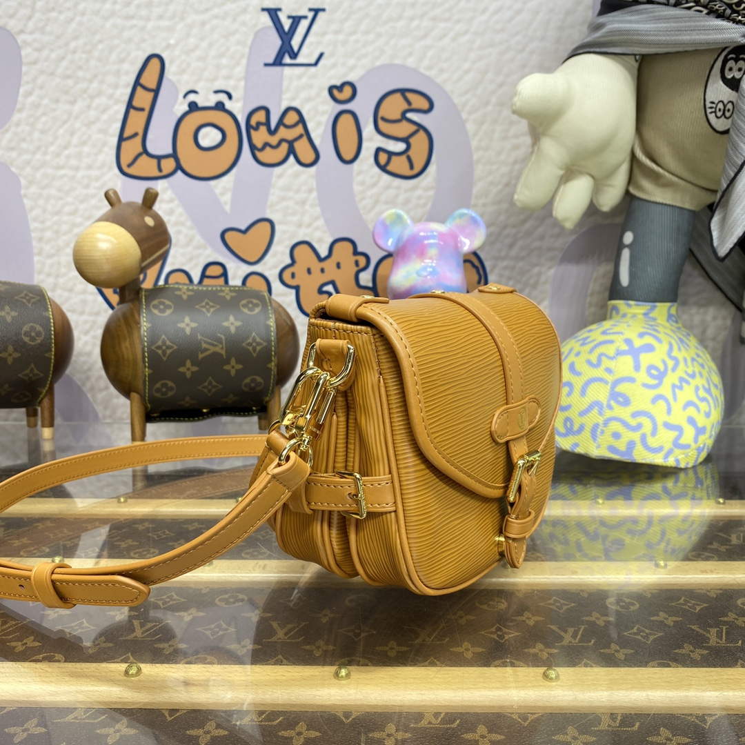 LV M23471 Louis Vuitton Saumur BB Saddle Bag Safran Brown